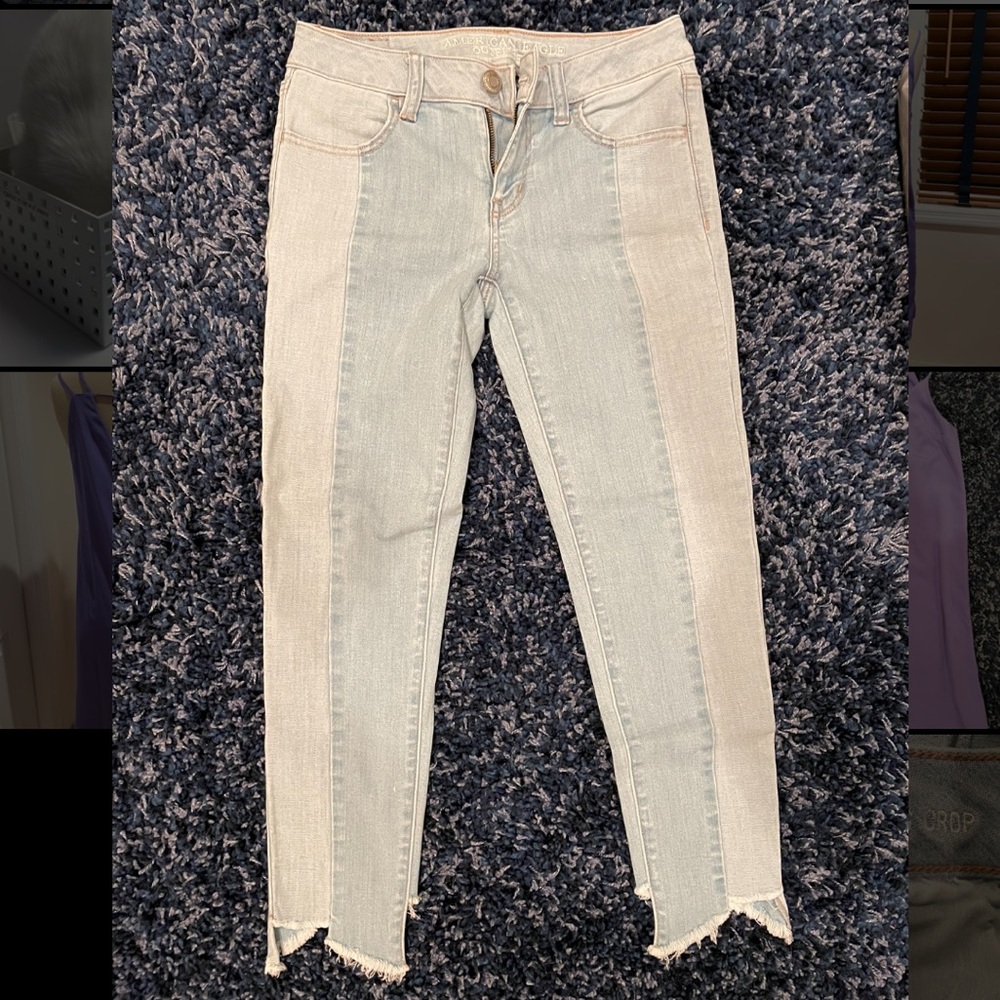 American Eagle light wash crop jeans